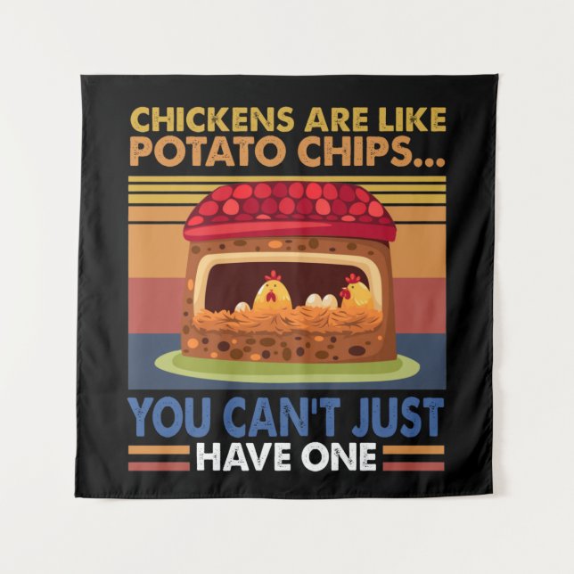 Tenture Le poulet est comme des chips de pommes de terre q (Devant)