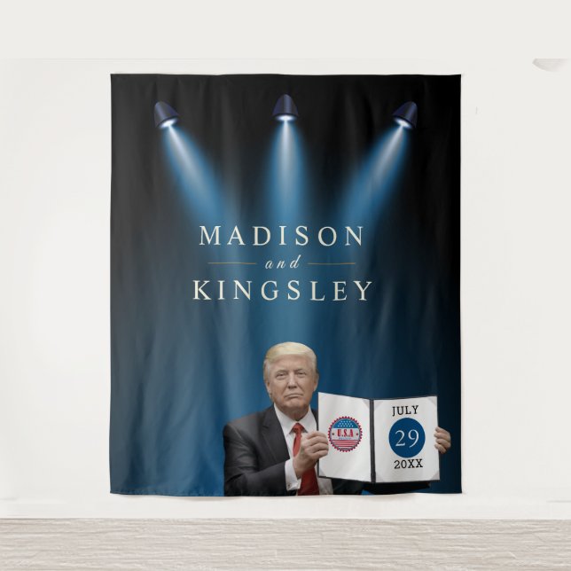 Tenture Le président Trump 📜 le Mariage patriotique (Devant)