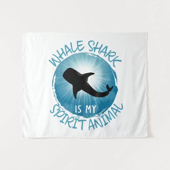 Tenture Le requin baleine est mon esprit animal (Devant (Horizontal))