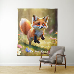 Tenture "Le saut joueur de Fox Kit"