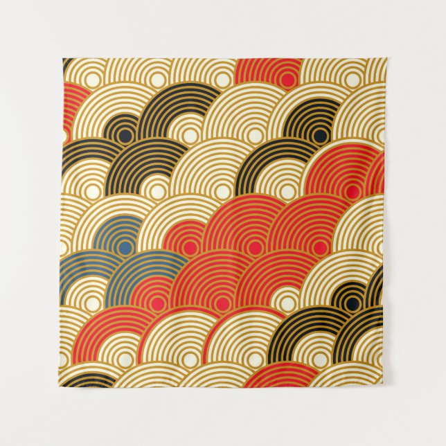 Tenture Le style japonais met à l'échelle des vagues sans  (Devant)