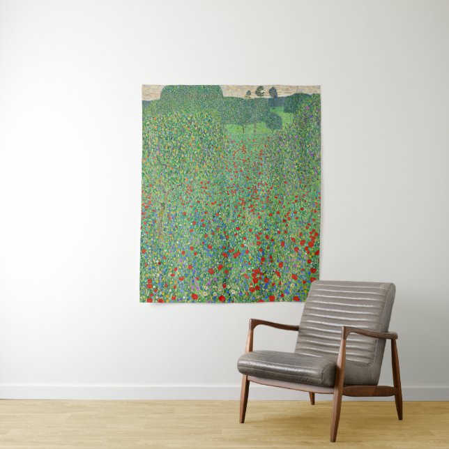 Tenture le tableau de Gustav Klimt, Mohnfeld (En situation)