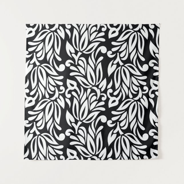 Tenture Le textile noir et blanc. (Devant)