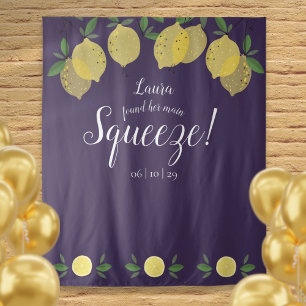 Tenture Lemons Main Squeeze Shower de Mariée Fond Violet