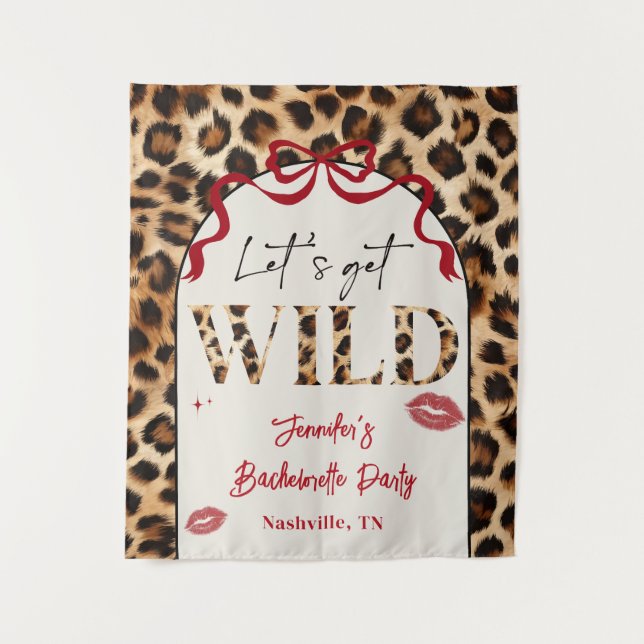 Tenture Leopard Wildly in Love Bachelorette Weekend (Devant)