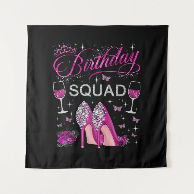 Tenture L'équipe d'anniversaire Papillons (Devant)