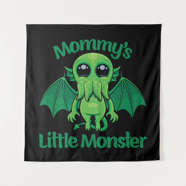 Tenture Les boudins de cthulhu du petit monstre de maman (Devant)