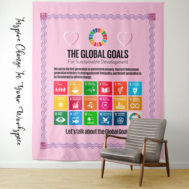 Tenture Les Cadeaux Méga Motivationnels Inspirants des Obj (Large-Format Educational Mural Advocacy Wall Art Tapestry Gift for Him Her ESG Office Classroom etc.)