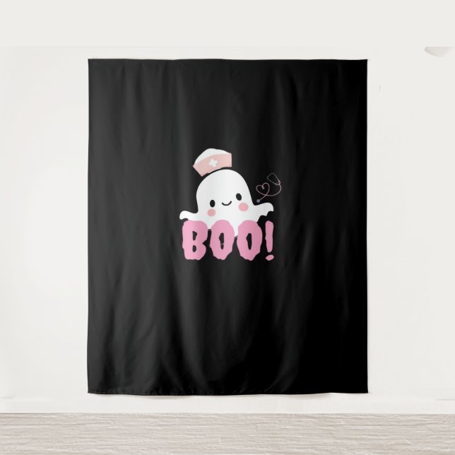 Tenture Les Chemises Infirmières D'Halloween Femme Boo ! T (Devant)