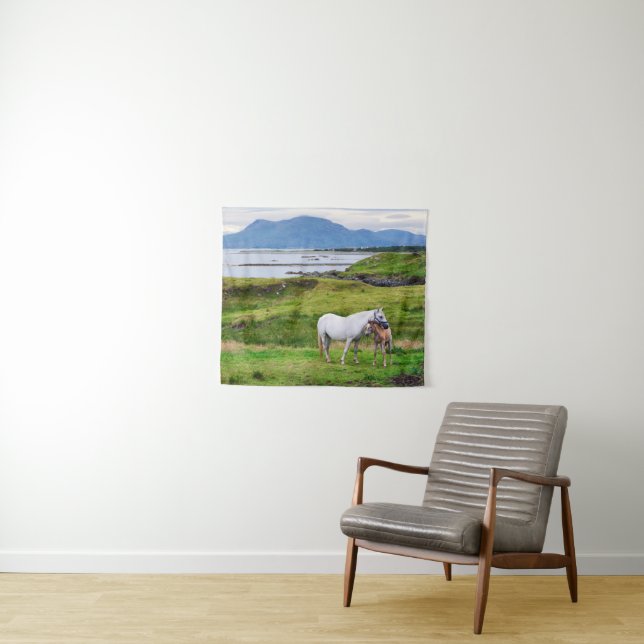 Tenture Les chevaux de Connemara | Galway, Irlande (En situation (horizontale))