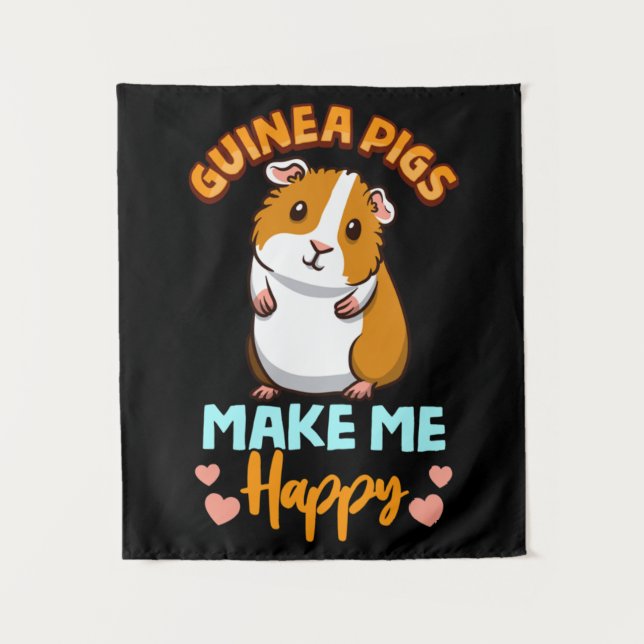 Tenture Les Cochons De Guinée Adorables Me Rendent Heureux (Devant)