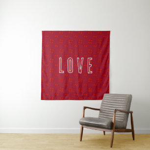Tenture Les Coeurs rouges de Valentine sur l'amour rouge