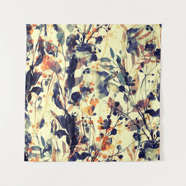 Tenture Les empreintes de la nature : Feuilles floraux san (Devant)