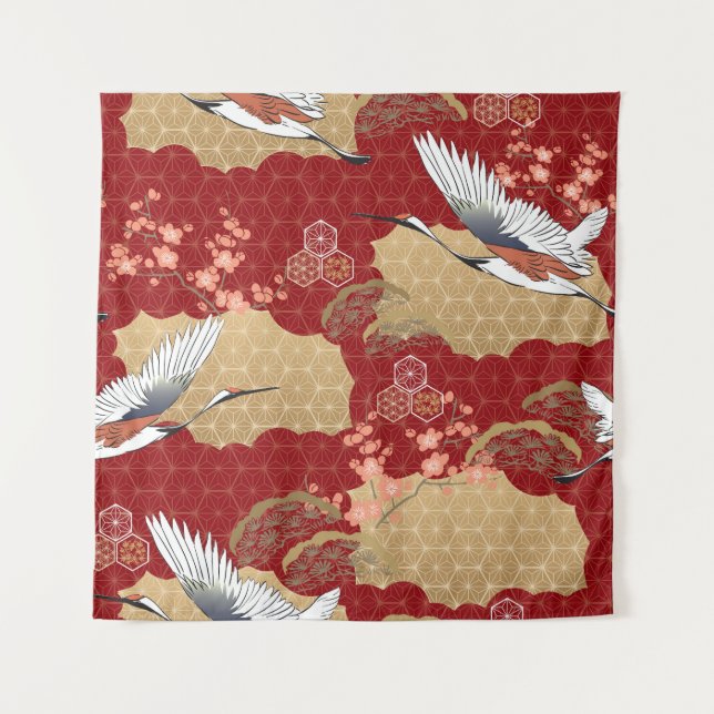Tenture Les fleurs japonaises de kimono (Devant)