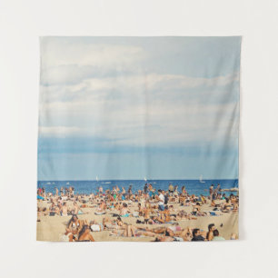Tenture Les gens sur la plage de sable brun
