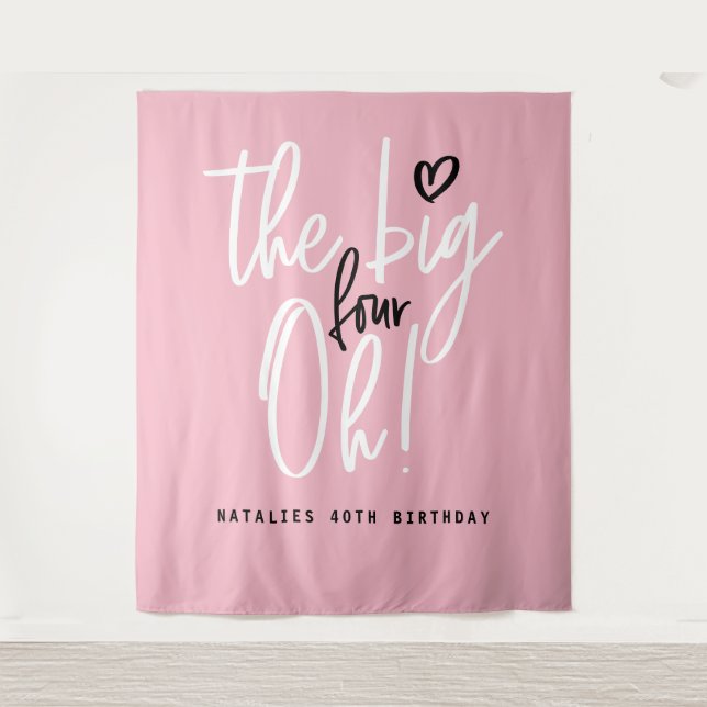 Tenture Les grands quatre oh ! Fête d'anniversaire 40 ans  (Devant)