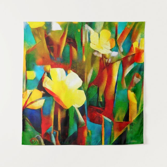 Tenture Les jonquilles. Composition florale Abstraite dans (Devant)