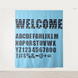 Tenture Les Lettres Florales Bleues Font Votre Propre Fond