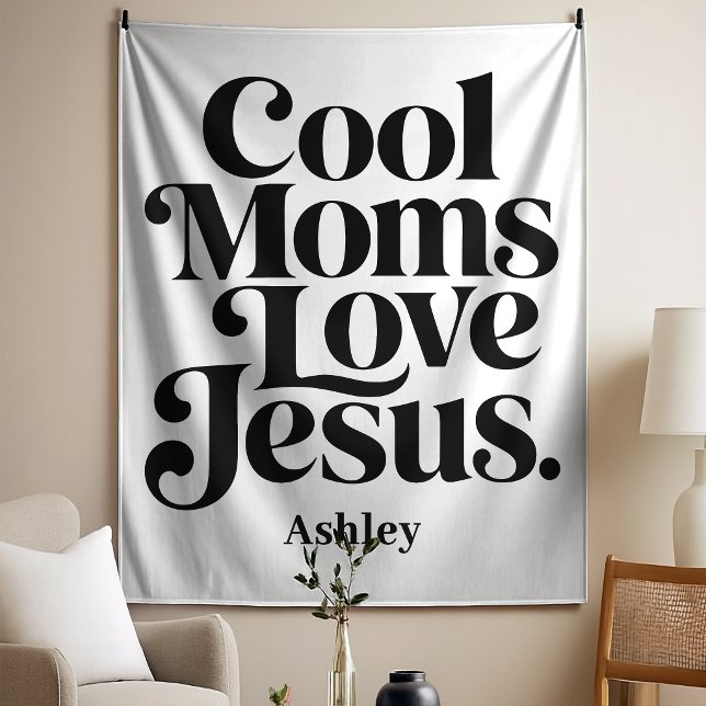 Tenture Les mamans cool aiment Jésus (Créateur téléchargé)