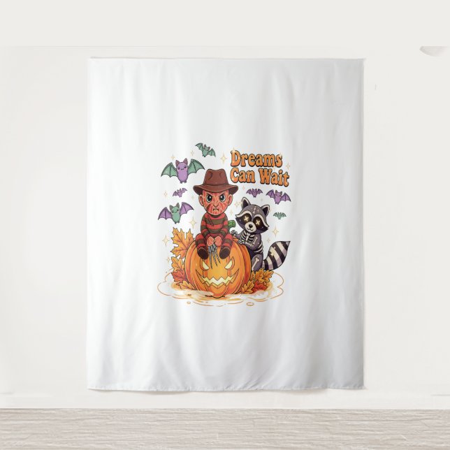 Tenture Les rêves d'halloween peuvent attendre le monstre  (Devant)