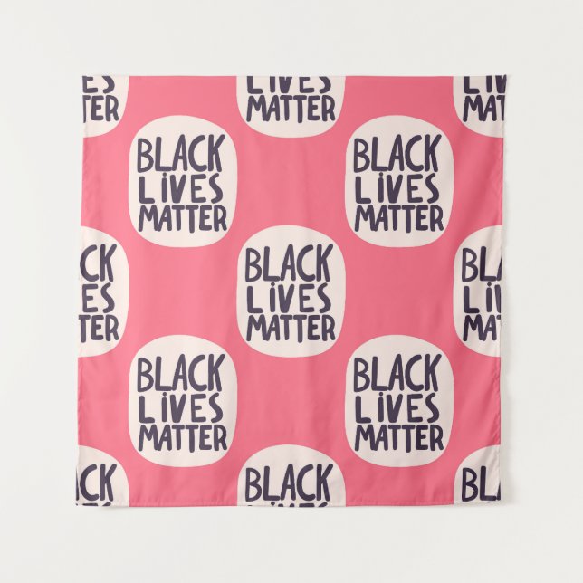 Tenture Les vies noires comptent, motif calligraphique (Devant)