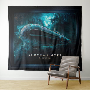 Tenture L'espoir d'Aurora, voyage cosmique par Xzendor7