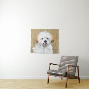 Tenture Lhasa Apso Puppy Peinture - Cute Original Chien Ar
