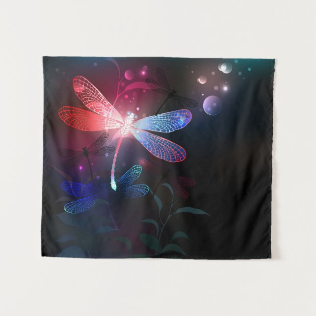 Tenture libellule rouge brillante (Devant (Horizontal))