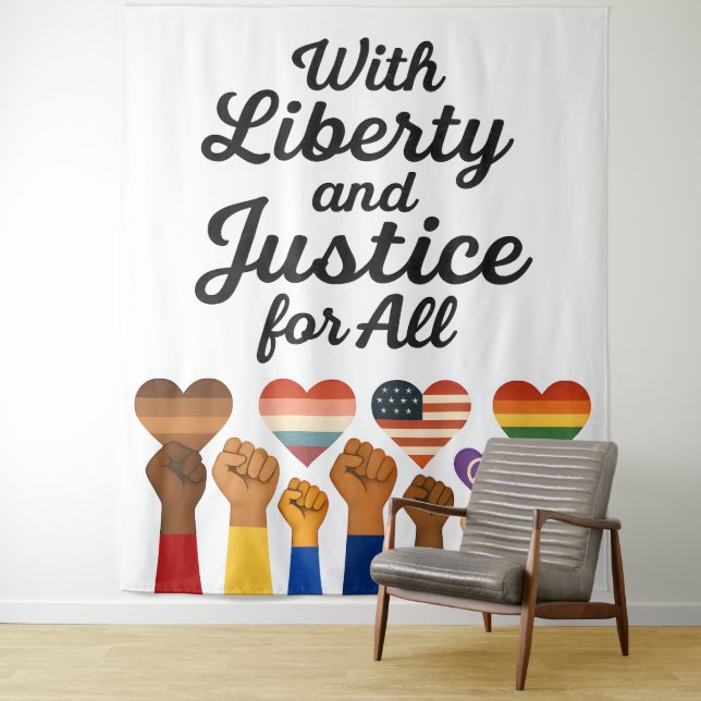 Tenture Liberté et justice pour tous pour la liberté de pr (En situation)