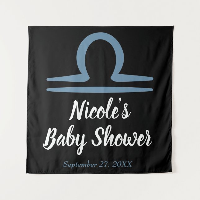 Tenture LIBRA Zodiaque Anniversaire Septembre Octobre Astr (Devant)