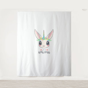 Tenture licorne de lapin mignonne et drôle