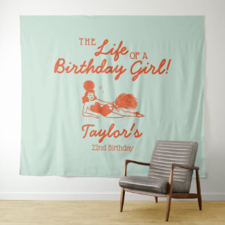 Tenture Life of a Birthday Girl Party Backdrop
