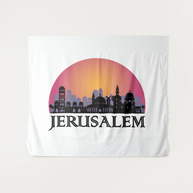 Tenture Ligne aérienne Jérusalem - Voyage Israël (Devant (Horizontal))