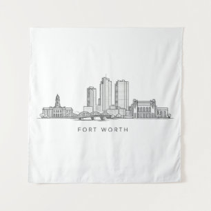 Tenture Ligne artistique minimaliste de la skyline de Fort