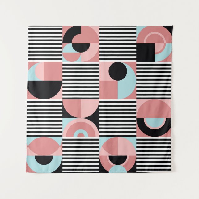 Tenture Lignes géométriques, Formes Colorées Mosaïque. (Devant)