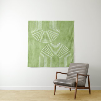 Tenture Lin vert citron minimaliste