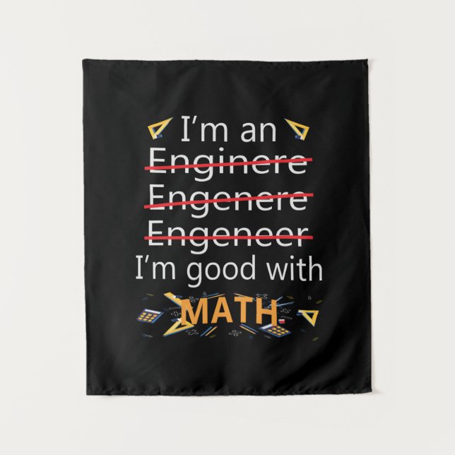 Tenture L'ingénieur est bon avec les maths (Devant)