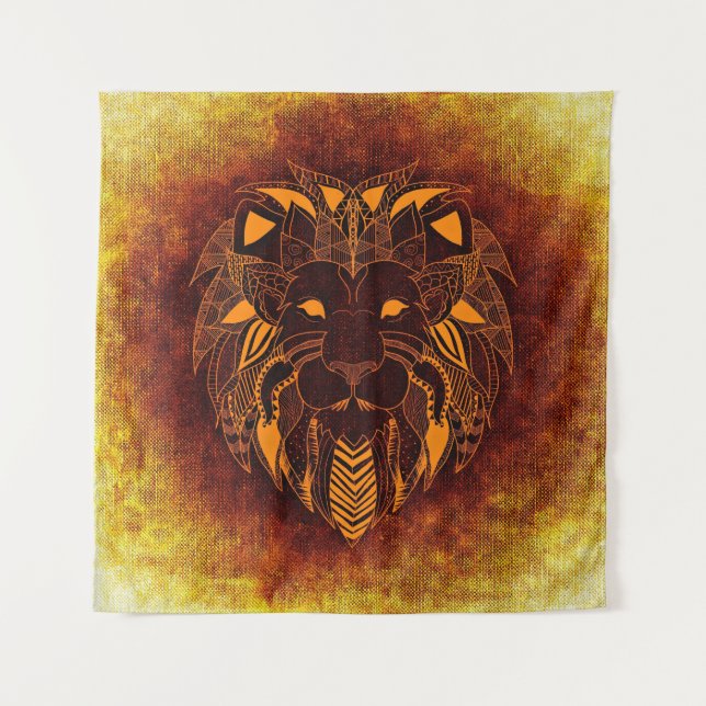 Tenture Lion animal sauvage abstrait (Devant)