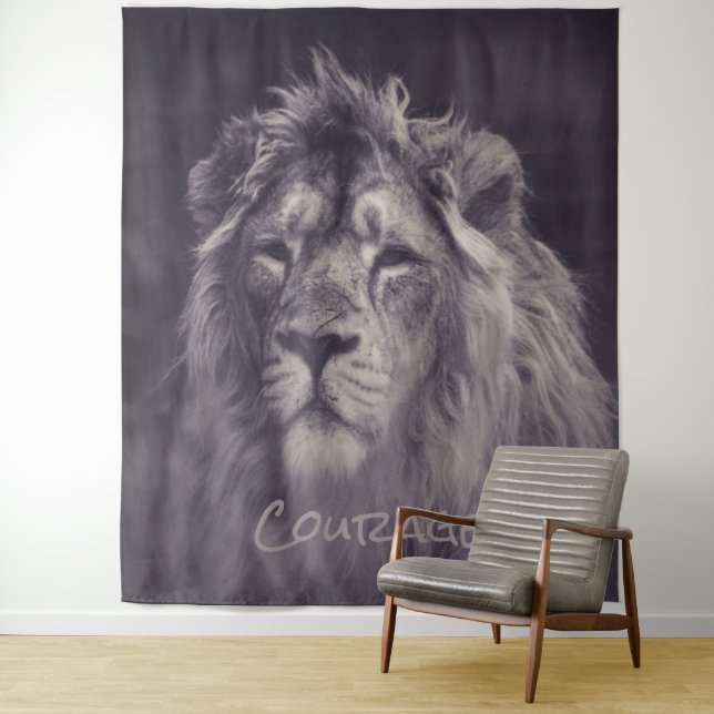 Tenture Lion Courage Roi de la Jungle (En situation)