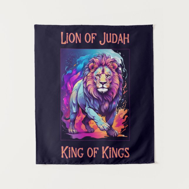 Tenture Lion de Juda Jésus Foi Art chrétien (Devant)