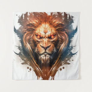 Tenture Lion Portrait Animal Peinture Faune À L'Extérieur