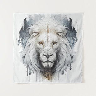 Tenture Lion Portrait Animal Peinture Faune À L'Extérieur