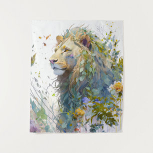 Tenture Lion Portrait Animal Peinture Forêt faunique