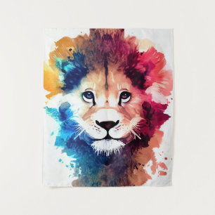 Tenture Lion Wild Nature Animal Couleur Art Peinture