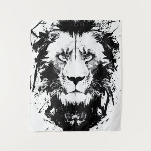 Tenture Lion Wild Nature Free Spirit Art Brush Peinture