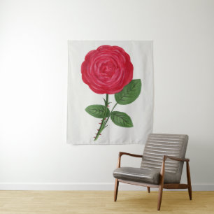Tenture Lithographie de rose antique, François-Frédéric Gr