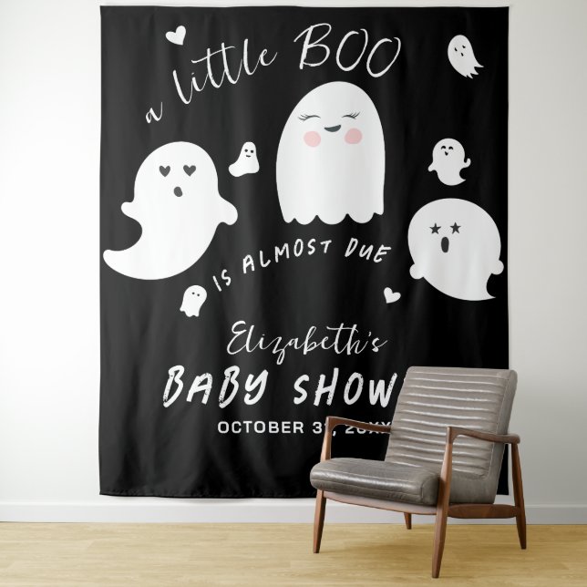 Tenture Little Boo est attendu Ghost Halloween Baby shower (En situation)