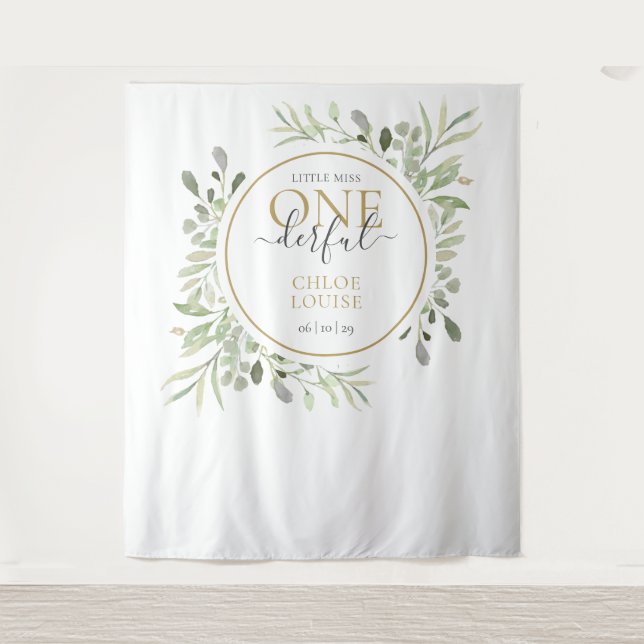 Tenture Little Miss ONEderful First Birthday (Devant)