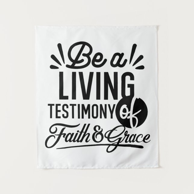 Tenture Living Testimony Bible Quote Christian Motivation (Devant)