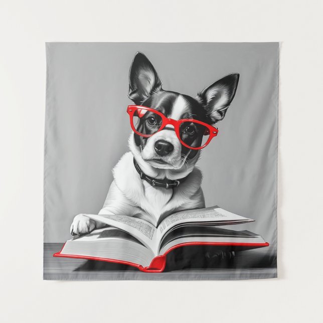 Tenture Livre de lecture de chien (Devant)